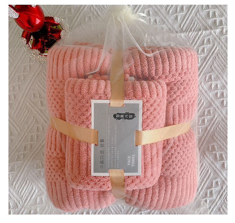 [LOVELY HOME] [hold ja] auspicioso juego de toallas de grillete toalla toalla de baño conjunto de dos piezas bolsa de hilo embalaje acompañante regalo de mano regalo creativo juego de toallas pic 17