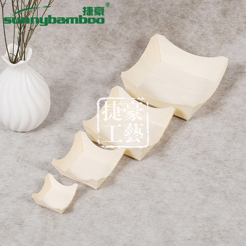 Disposable wooden containers, wooden mousse cups, sushi cups, wooden cups, cake cups, and eco-friendly tableware can be customized pic 7