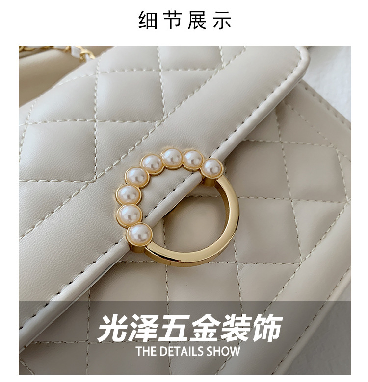 夏天迷你小包包2022新款潮珍珠链条包女包夏季百搭白色单肩斜挎包详情4