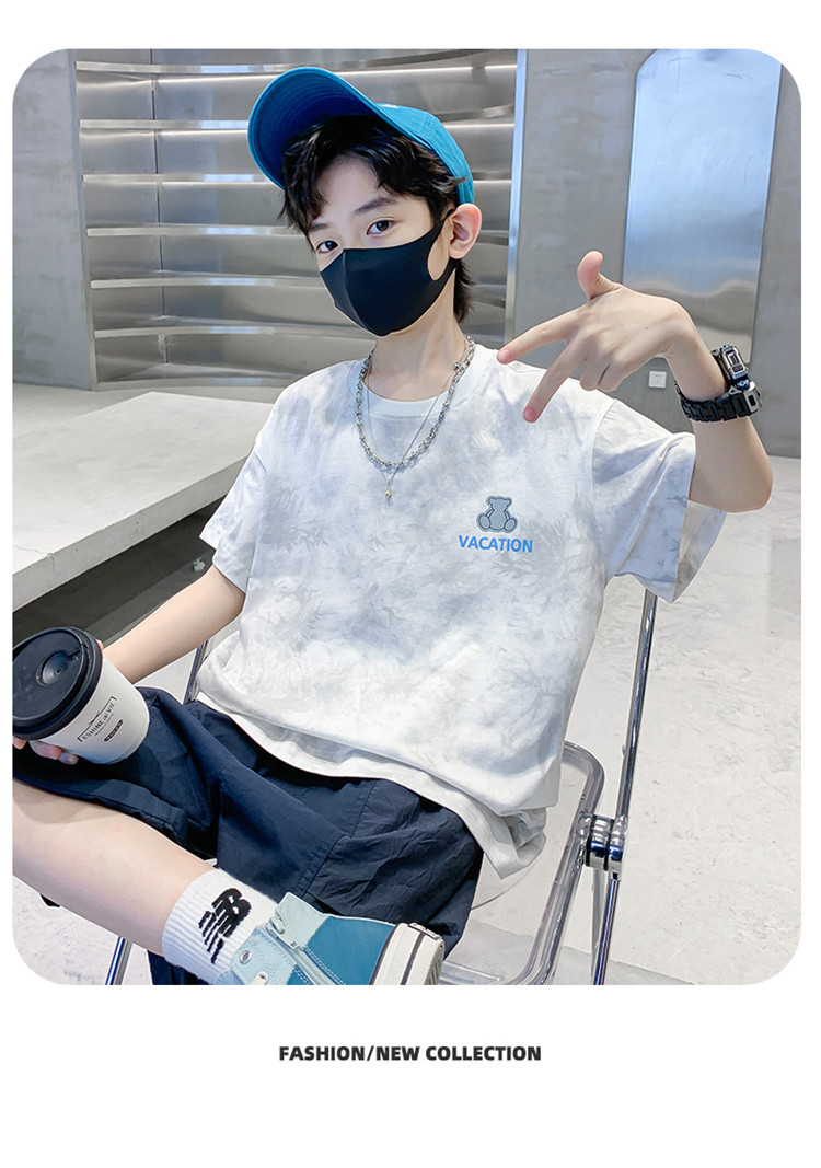 男童短袖t恤夏装2024新款男孩夏季半袖体恤上衣服大童痞帅儿童装详情18