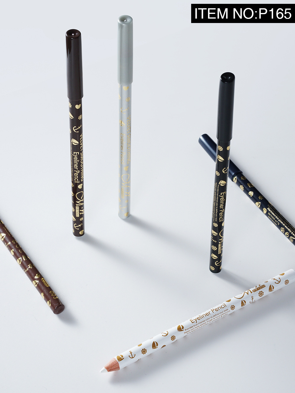 Meno matte, natural, easy to color, long-lasting waterproof, 13.5cm multi-color wooden hard head eyeliner, pencil + pen holder pic 12