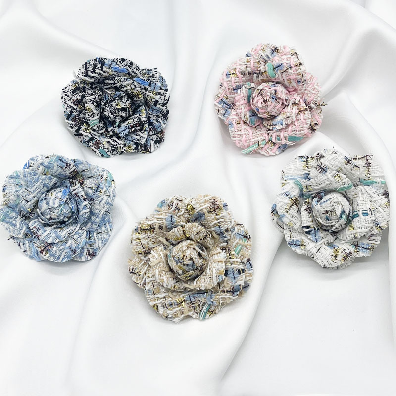 Xiaoxiangfeng rolled flower fabric camellia three-dimensional flower diy accessories, handcrafted flower clothing semi-finished products, shoes, bags and accessories pic 3