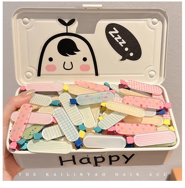 白鹿同款彩色果冻发夹女前额刘海无痕一字鸭嘴夹头饰侧边碎发发卡详情34