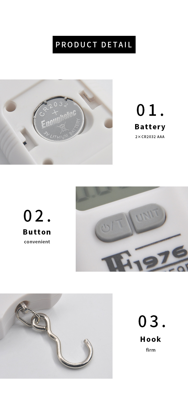 [FF1976-759E] Factory direct sales of electronic luggage scales, cross-border trade fishing scales, hand-held hook scales, portable electronic scales, hand-held scales pic 3