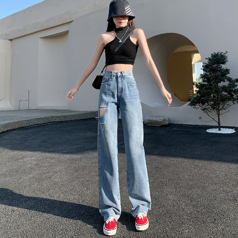 微喇牛仔裤女2022新款秋冬显高显瘦喇叭裤高腰弹力修身长裤韩版详情5