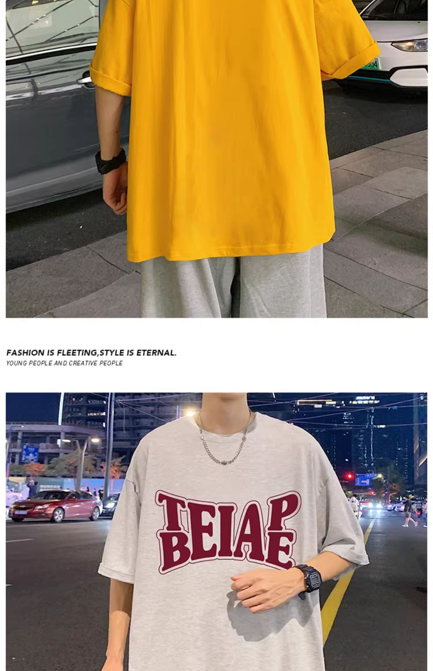 港风复古棉短袖T恤男ins潮牌夏季2024新款男装oversize宽松体恤详情32