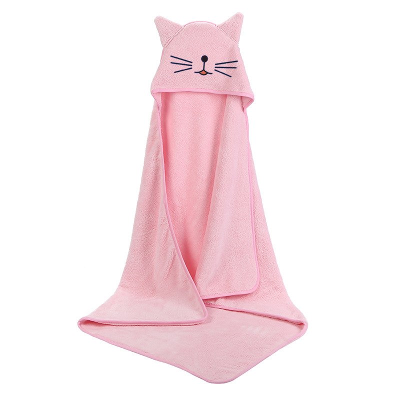 Toalla para mascotas adorable cartoon animal encapuchado toalla para perros coral fleece fuerte absorbente velocidad de secado capa pet toalla de baño pic 8