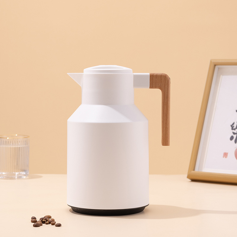 Nordic water thermos, large capacity coffee pot, 1L thermos water bottle, household thermos, glass inner liner, hot water bottle, open pic 5