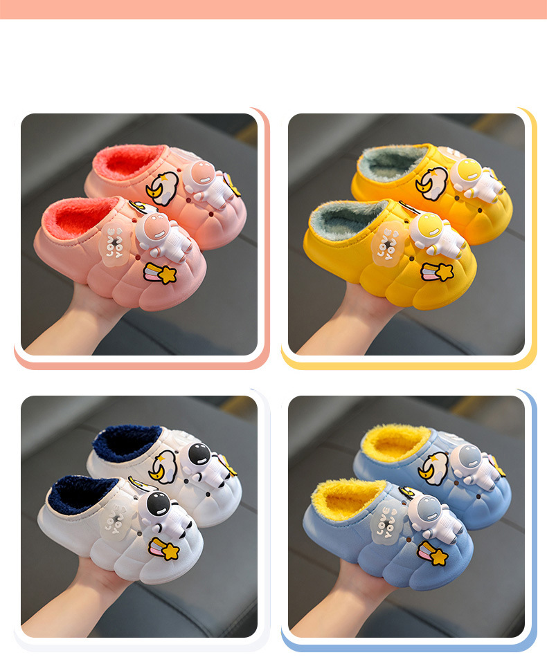 儿童棉拖鞋男童冬女童小孩婴幼儿室内居家宝宝防滑毛毛包跟棉鞋冬详情6