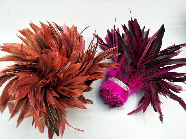 Colorful Feather 5-7 Ziyong Colorful Chicken Feather DIY Mask, Cat Toy Stick toy accessory Feather toy pic 20