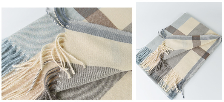 2022 New style of checkered scarf, Japanese and Korean fashion autumn and winter faux cashmere scarf for women, thick and warm scarf pic 20