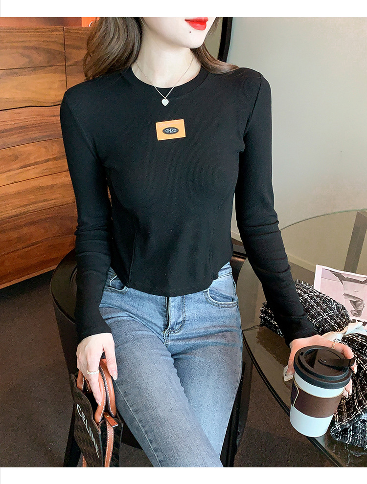 打底衫女内搭秋季2022年新款修身显瘦短款上衣洋气长袖打底小衫潮详情40