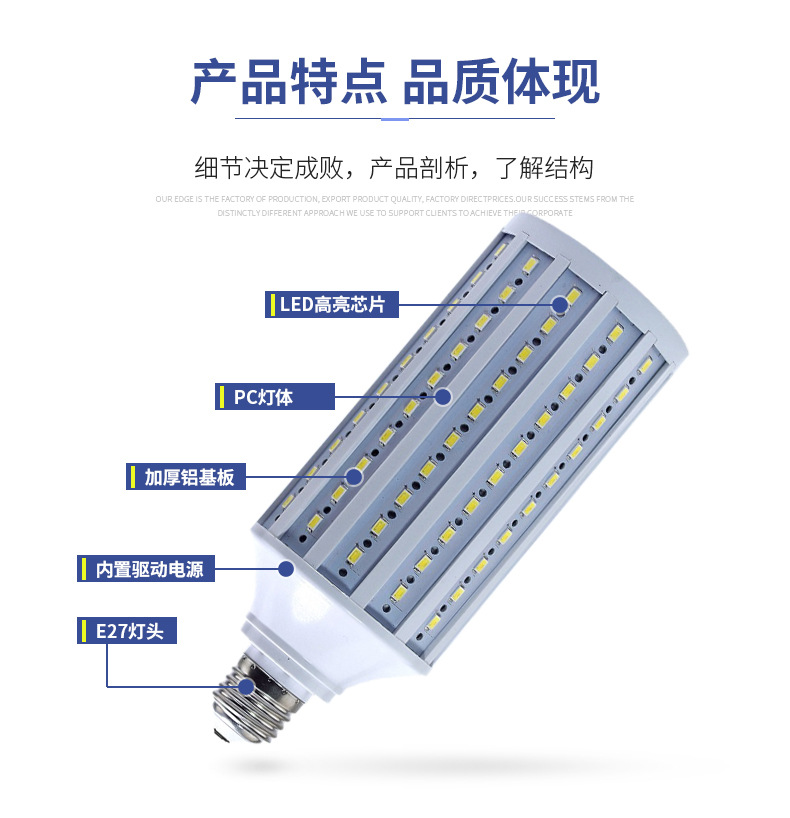 LED玉米灯太阳能灯ACDC24V36V48V60v大功率夜市摊电瓶灯泡详情6
