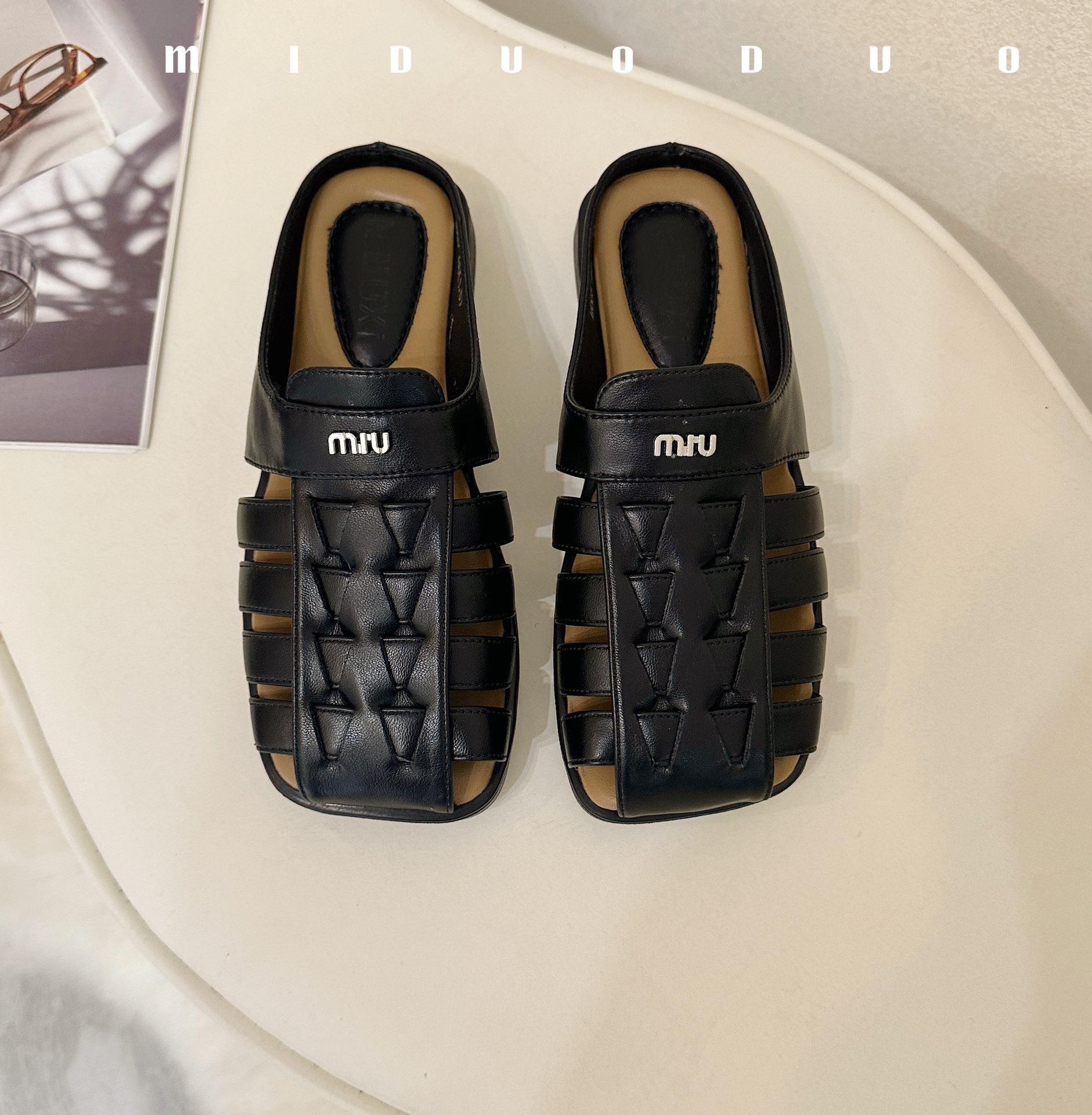 包头平底女士夏季外穿后空编织罗马鞋2024新款软底透气舒适凉拖鞋详情4