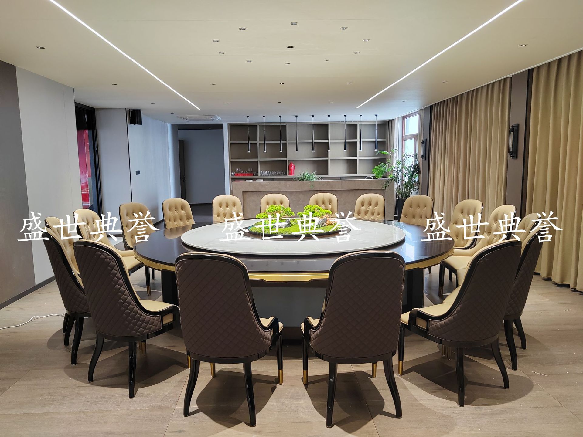 Solid wood dining tables and chairs for Changsha International Hotel, light luxury dining chairs for seafood restaurant private rooms, and white wax wood chairs for company clubs pic 17