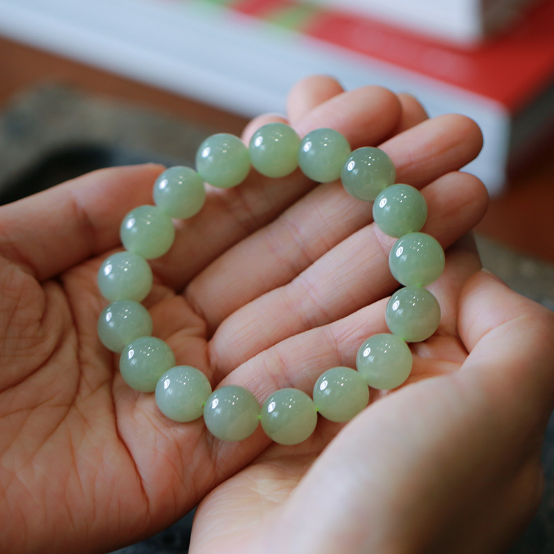 DIY Hetian jade accessories: round beads, loose beads, Qinghai material 108 Buddhist prayer beads, Hetian jade long chain accessories, crystal ornaments pic 16