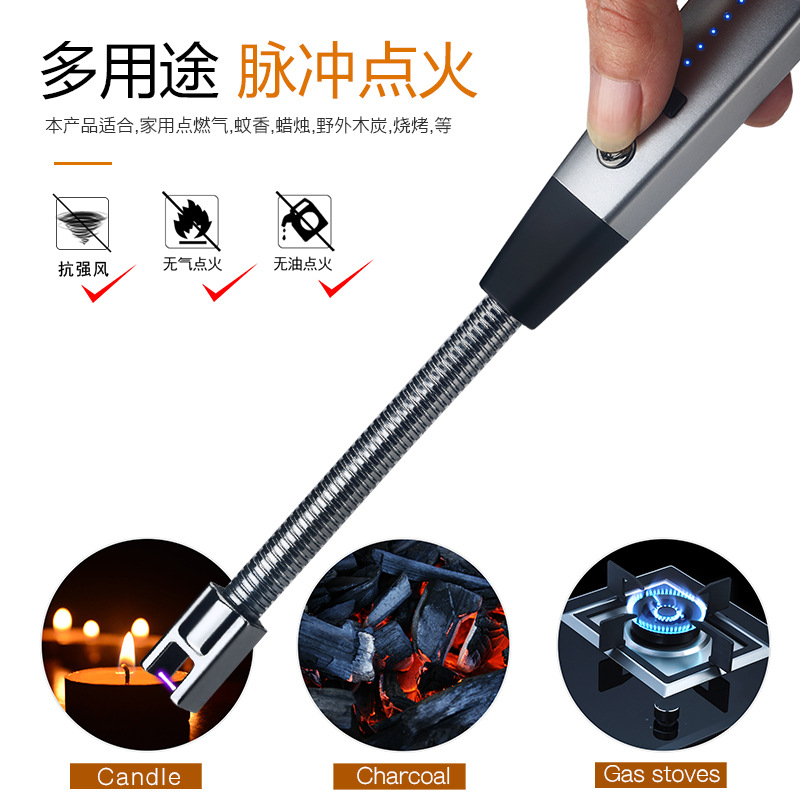 New USB charging arc pulse windproof igniter, gas stove igniter, 360-degree hose outdoor lighter pic 17