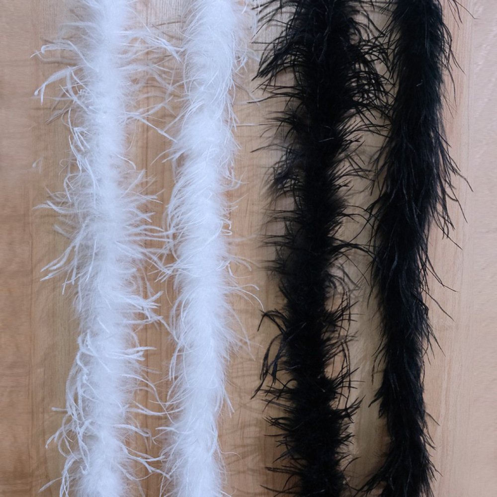 厂家现货鸵鸟毛条服装装饰饰品材料婚庆拉丁舞礼服抓夹羽毛条详情15