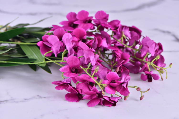 Factory direct sales of high-end artificial dendrobium, wholesale of artificial flowers with leaves, home decoration of Phalaenopsis and Lanjin artificial plants pic 33