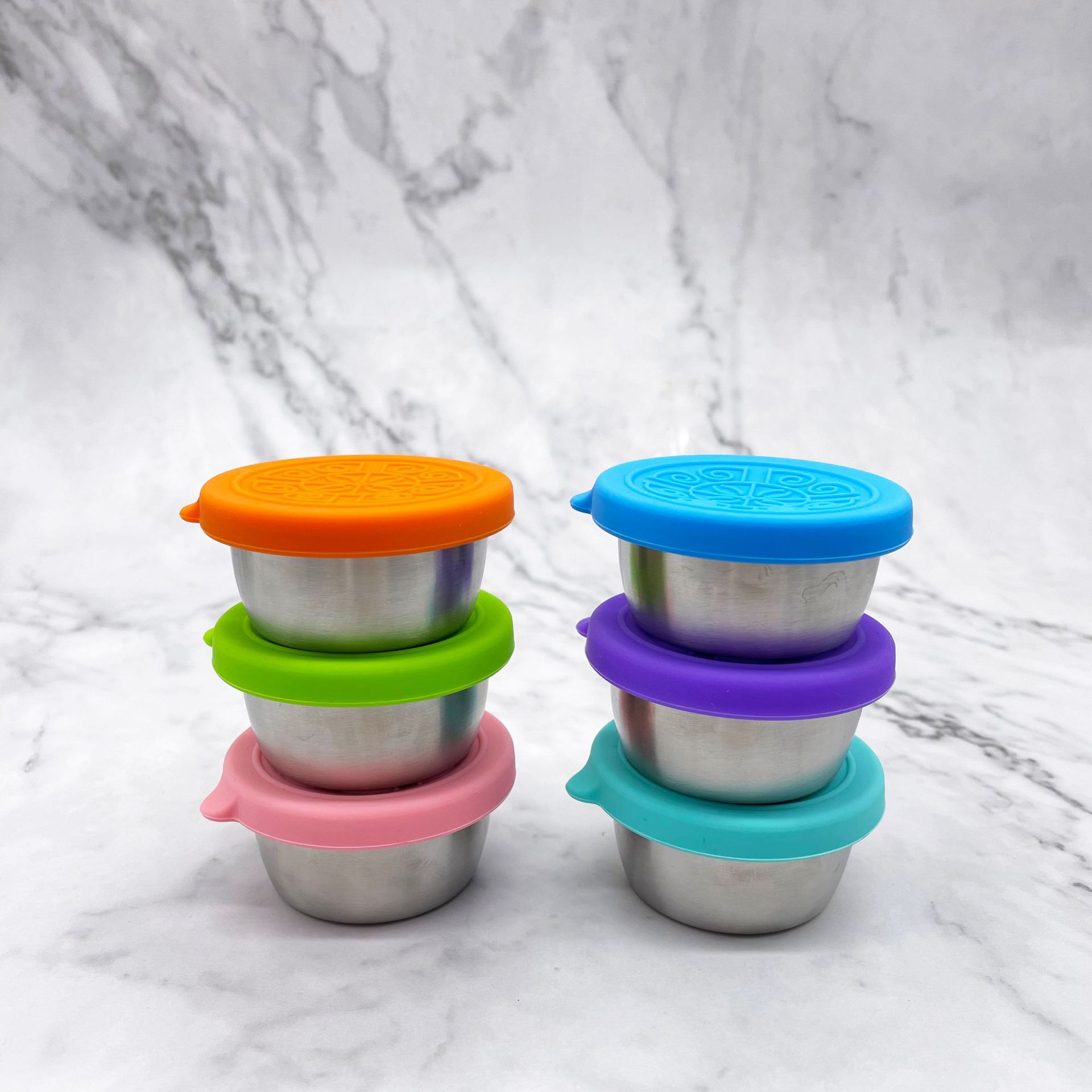 硅胶饭盒保鲜盒不锈钢便当盒餐盘零食盒酱料杯两格三格四格午餐盒详情23