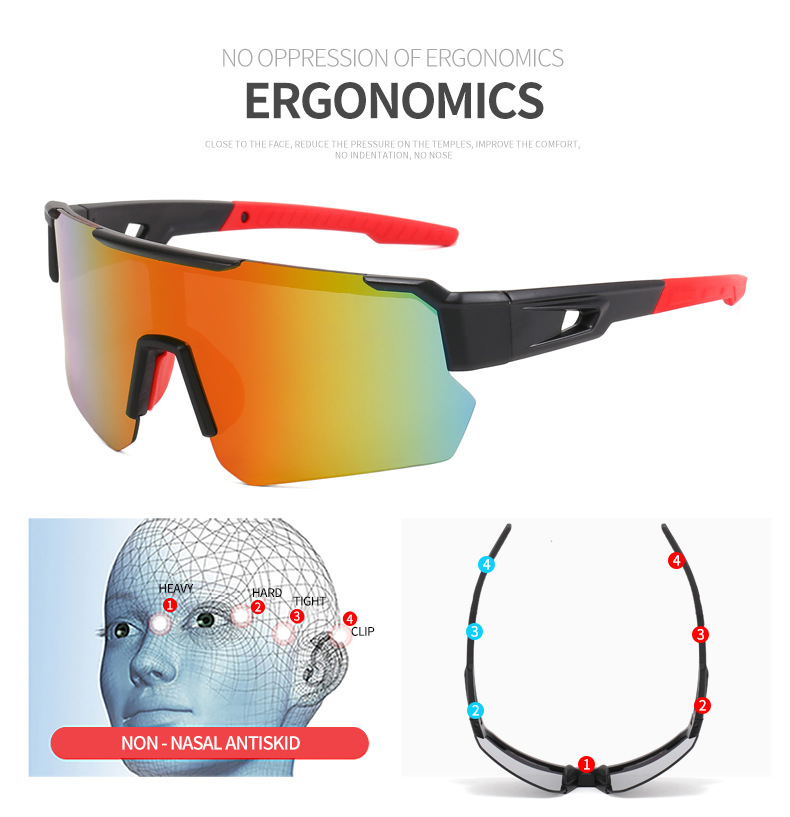 Wholesale of new cross-border UV protection sunglasses, bicycle outdoor sports cycling glasses, and colorful sunglasses pic 4