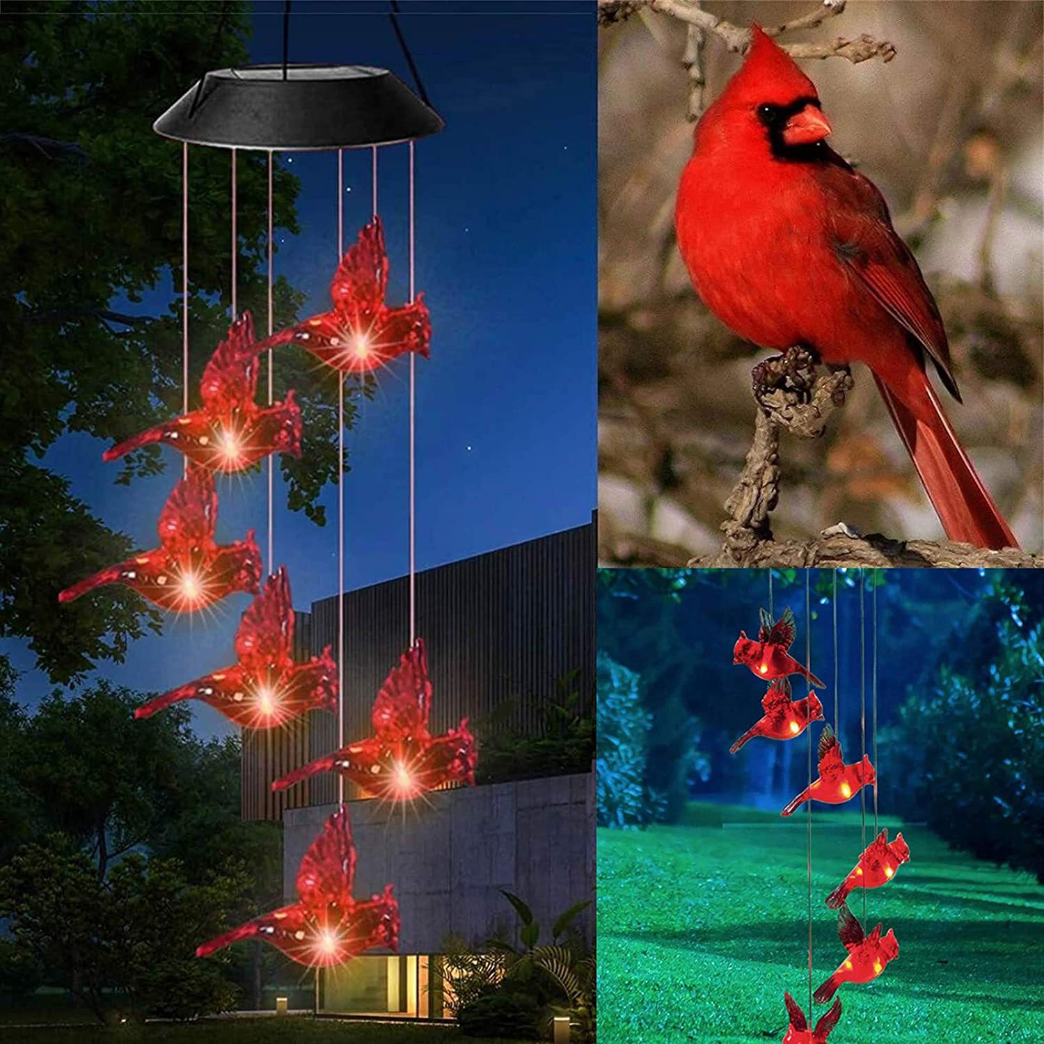 Solar hummingbird wind chime light, LED Christmas butterfly light, courtyard solar wind chime light, landscape light, courtyard light pic 25