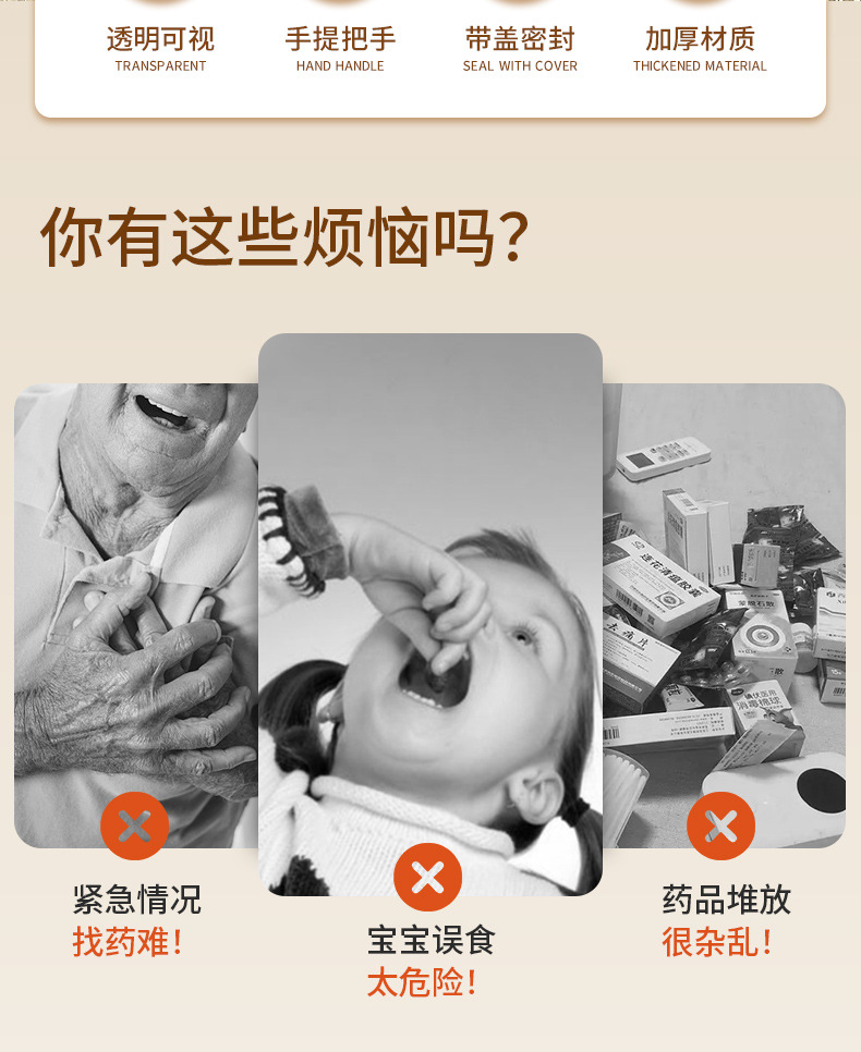 多层药箱家庭装家用大容量医药箱药物收纳盒药品收纳箱急救医疗箱详情7