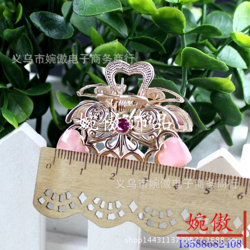 Alloy diamond-encrusted small claw clips, grab clips, hair clips, gold and silver, Yiwu two-yuan store small commodity headwear wholesale pic 42
