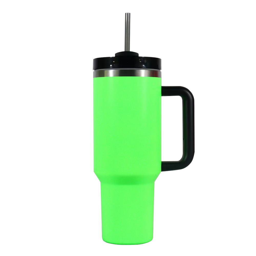 车载杯不锈钢保温杯荧光漆吸管杯冰霸杯户外便携手提车载杯冰霸杯详情5