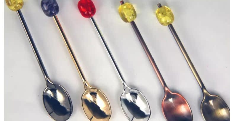 Super sweet and colorful small round bead spoon, cake spoon, ice cream spoon/coffee spoon (JY13), creative tableware decoration spoon, stainless steel coffee stirring spoon, ice cream spoon, spoon, dinner spoon pic 27