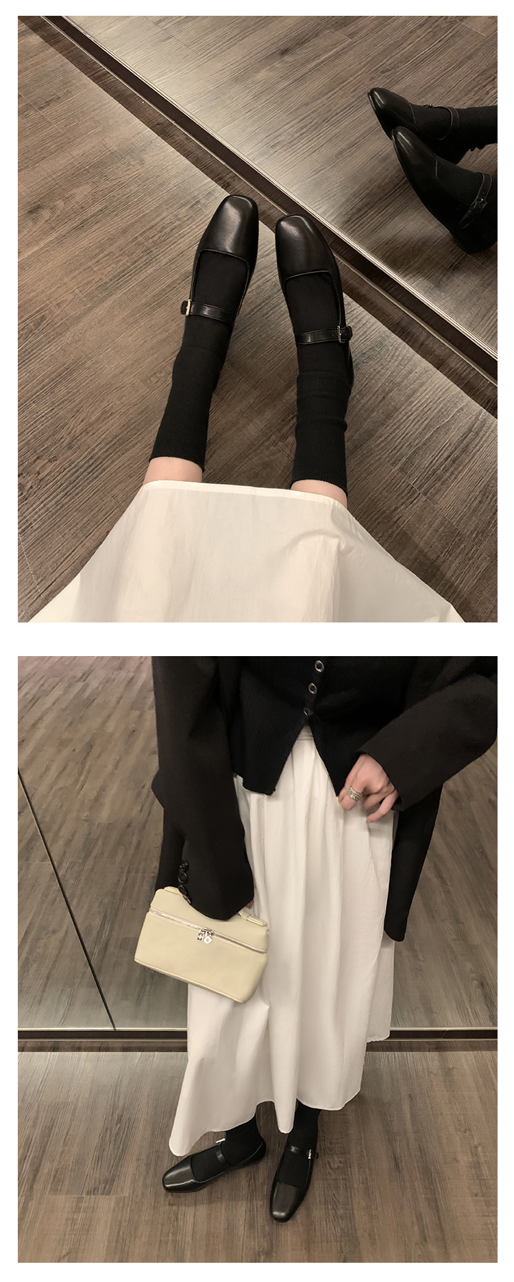 高级感羊皮软底真皮玛丽珍单鞋女鞋一字扣带浅口平底鞋小皮鞋剽鞋详情5