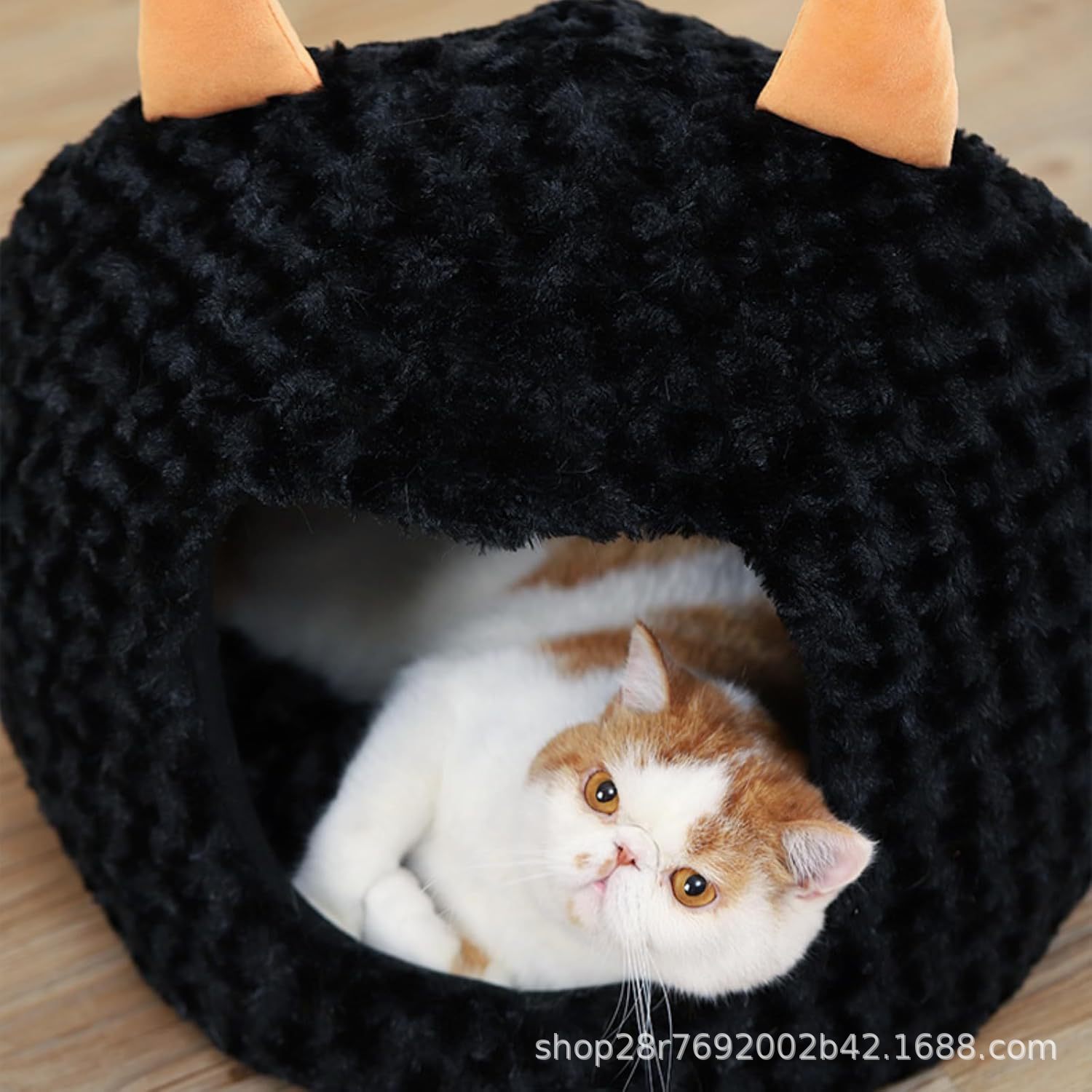 万圣节宠物窝冬季保暖趣味卡通小恶魔猫窝秋冬全封闭小狗狗窝详情5