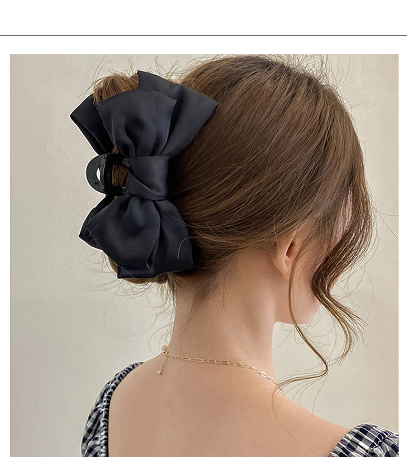 在逃公主头饰黑色双面大蝴蝶结抓夹发饰气质鲨鱼夹子发夹女后脑勺详情26