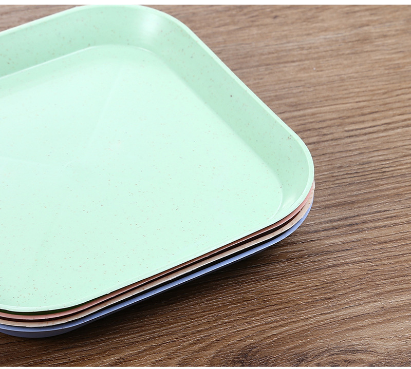 Wheat straw bone-spitting plate, bone-spitting plate, square dried fruit and fruit snack plate, seasoning plate, plate pic 7