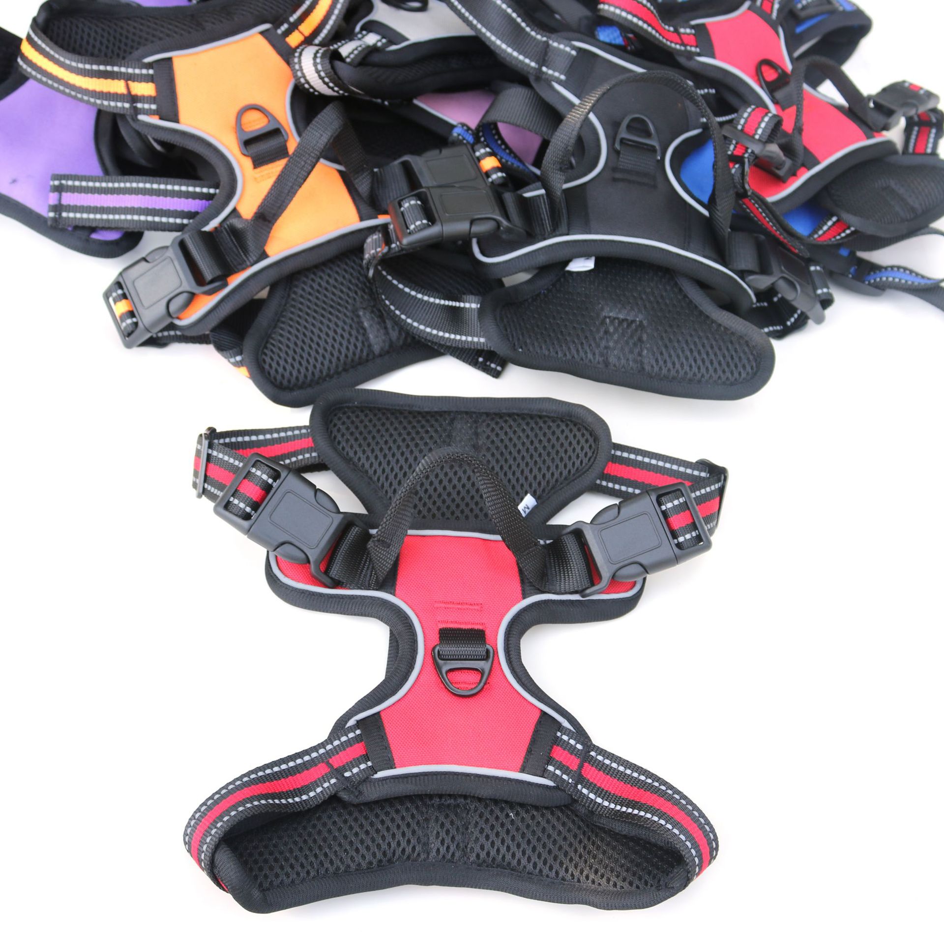 Amazon reflective pet chest strap dog leash explosion-proof chest strap dog vest type leash pic 1