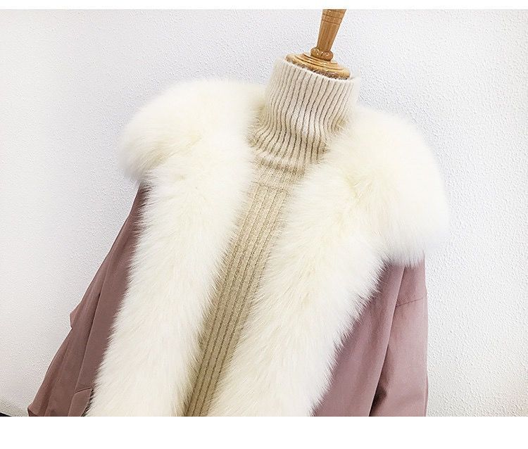狐狸毛派克服女真毛中长款皮草皮毛一体棉服女2020新款冬季厚外套详情19