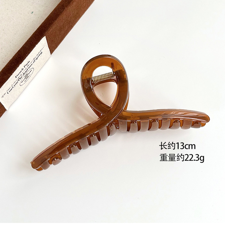 大号透明果冻色抓夹简约后脑勺盘发鲨鱼夹高级感马尾发抓发夹头饰详情15