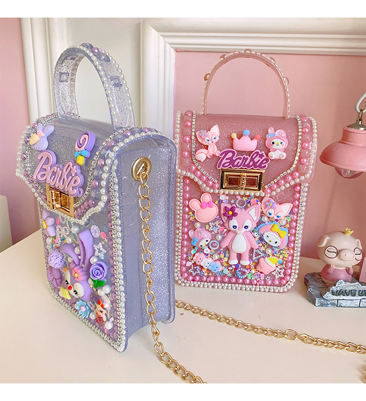 新款儿童手工制作材料包粘贴小饰品diy奶油果冻拎包背包生日礼物详情24