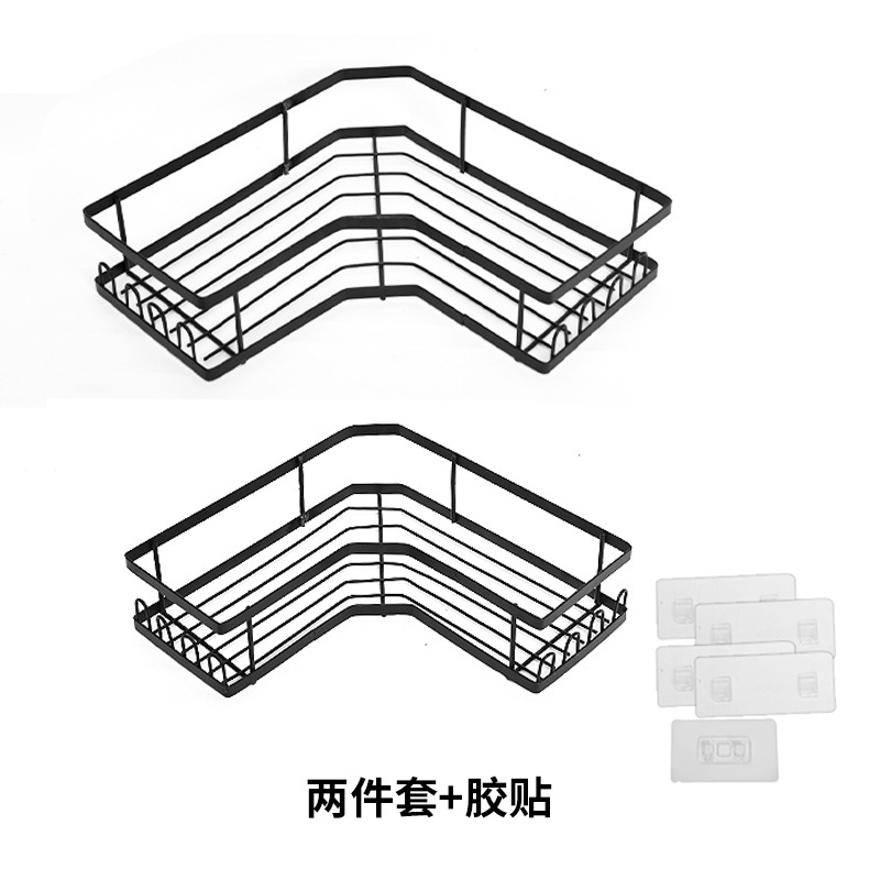 跨境新款浴室三角置物架卫生间免打孔转角置物架淋浴房墙角收纳架详情11