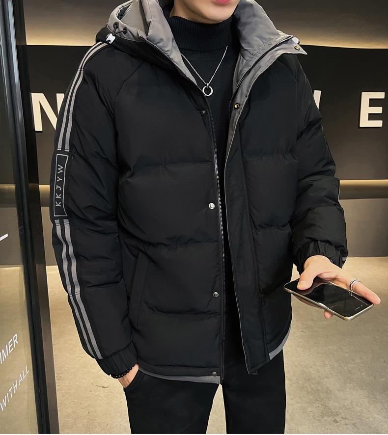 棉衣男士现货爆款直播2024冬季新款连帽三条杠面包服宽松棉服外套详情20