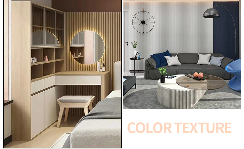 竹木纤维格栅板pvc塑料背景墙凹凸长城板实木波浪半圆生态木吊顶详情25