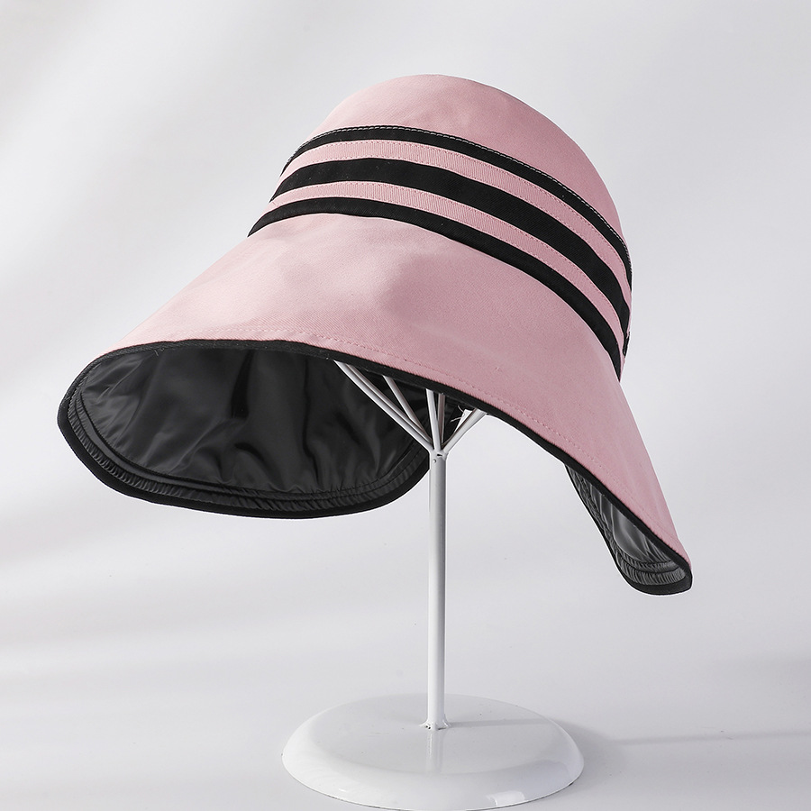 UV high-magnifying sun protection hollow top hat, new Korean version striped black rubber sun hat, spring and summer new simple hat, foldable pic 31
