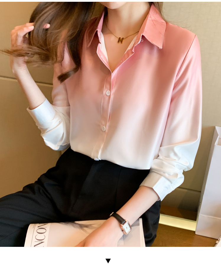 2024秋新款设计感渐变衬衣个性长袖气质百搭宽松显瘦时尚女式衬衫详情18