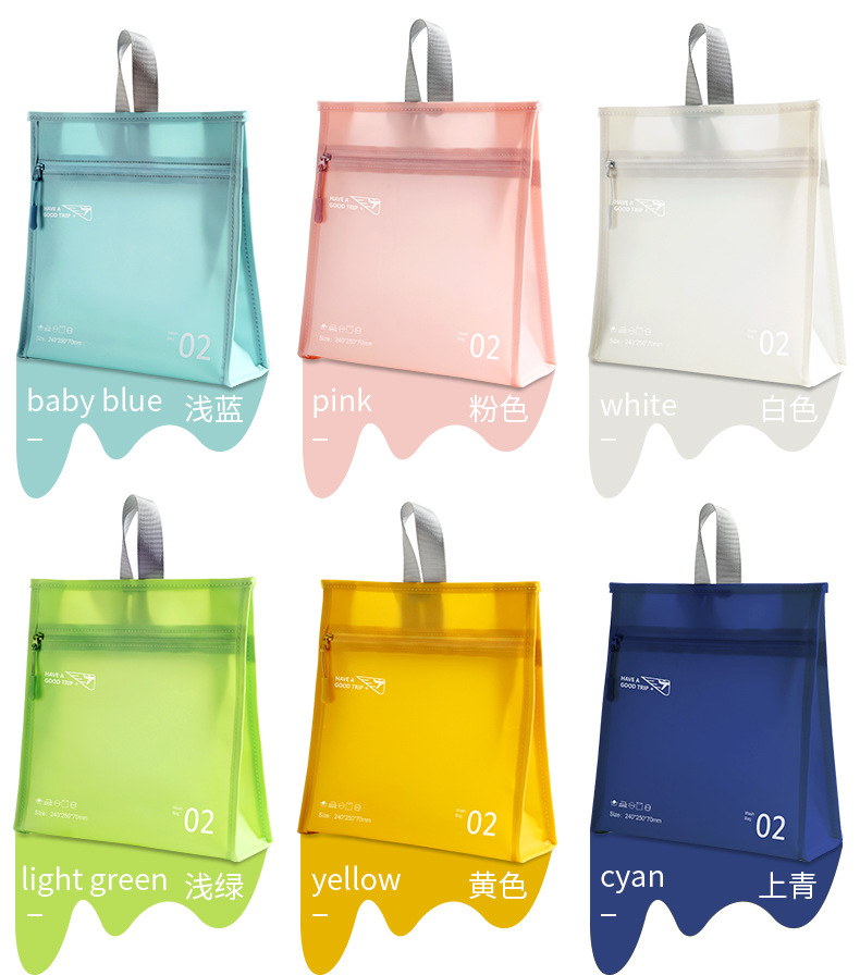 新品防水洗漱包PVC化妆品游泳收纳袋旅行手提ins风化妆包批发详情4