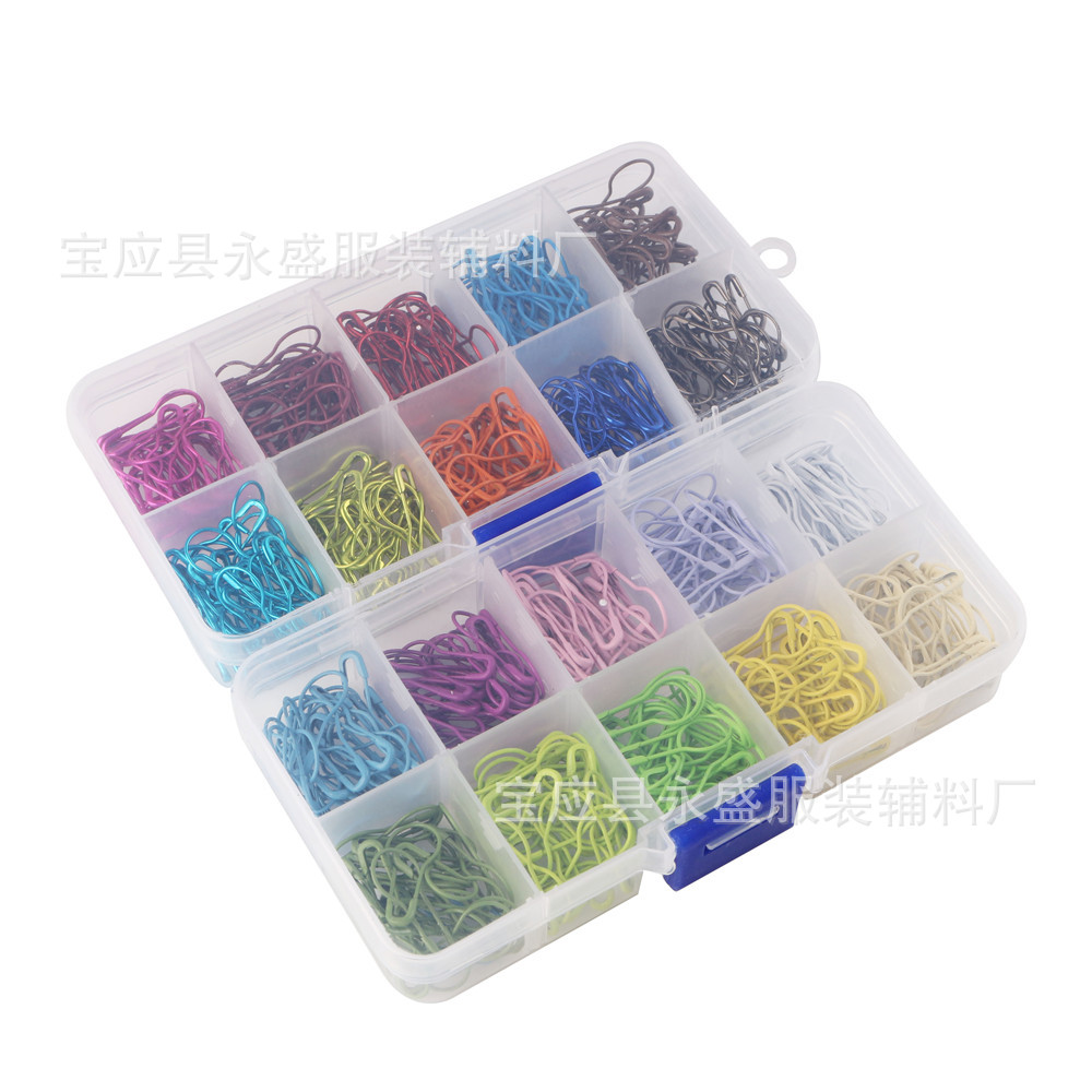 批发20色600枚透明盒装灯泡形别针彩色葫芦别针服装吊牌别针现货详情4