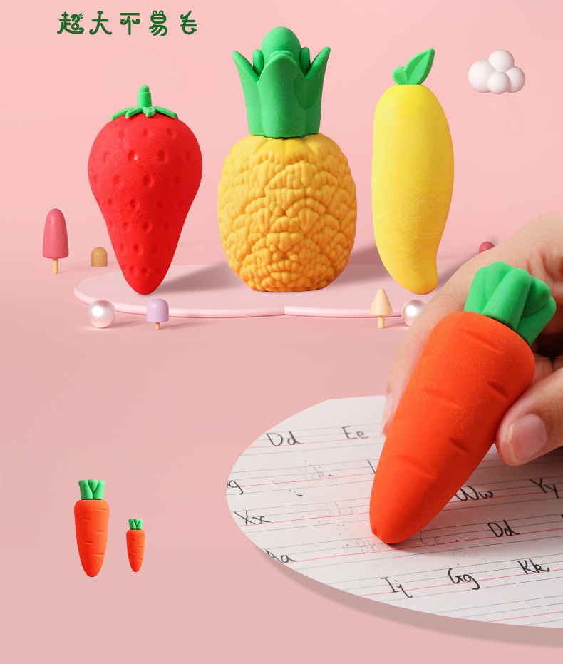 网红超大号橡皮擦ins风巨无霸橡皮可爱学生用品擦得干净水果橡皮详情2