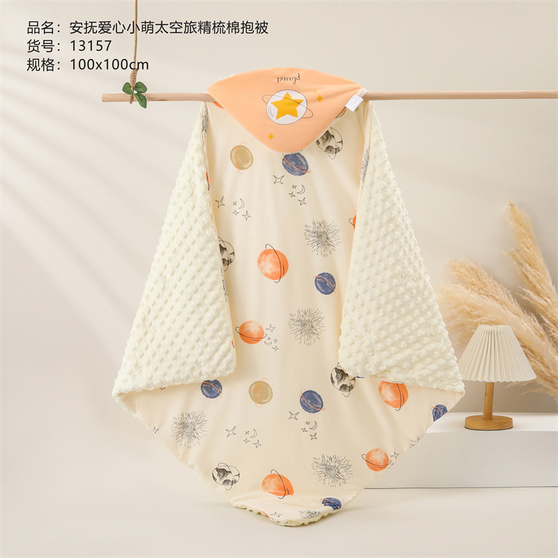 抱被豆豆绒婴儿抱被初生宝宝秋冬包被新生儿襁褓豆豆抱毯外出用品详情7