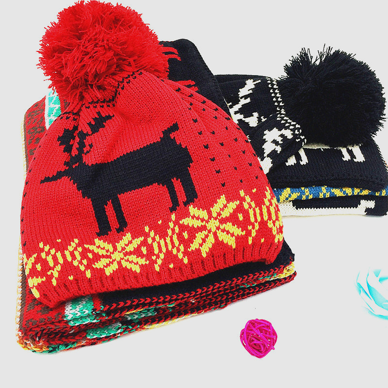 Hat and scarf dual-purpose knitted set, winter outdoor hat set, warm jacquard knitted cap manufacturer wholesale pic 13