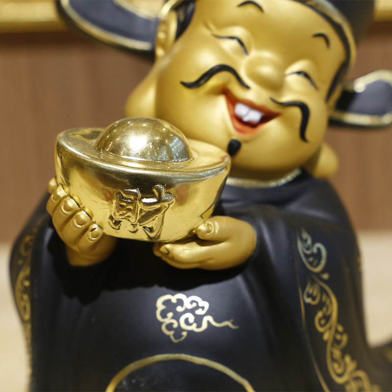 财神爷佛像店铺开业乔迁礼品家居玄关装饰工艺品 Q版香灰摆件详情7
