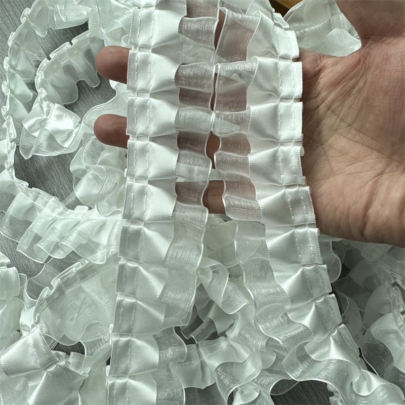 4cm двухслойная складка из шифоновой ткани, дополняющая одежду из шифонового шифонового покрытия pic 11